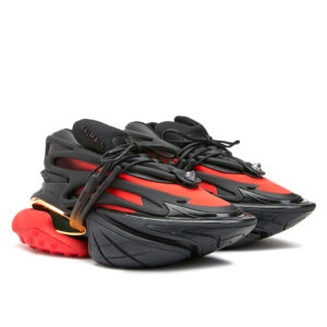 Sneakers With Black And Red Geometric Soles